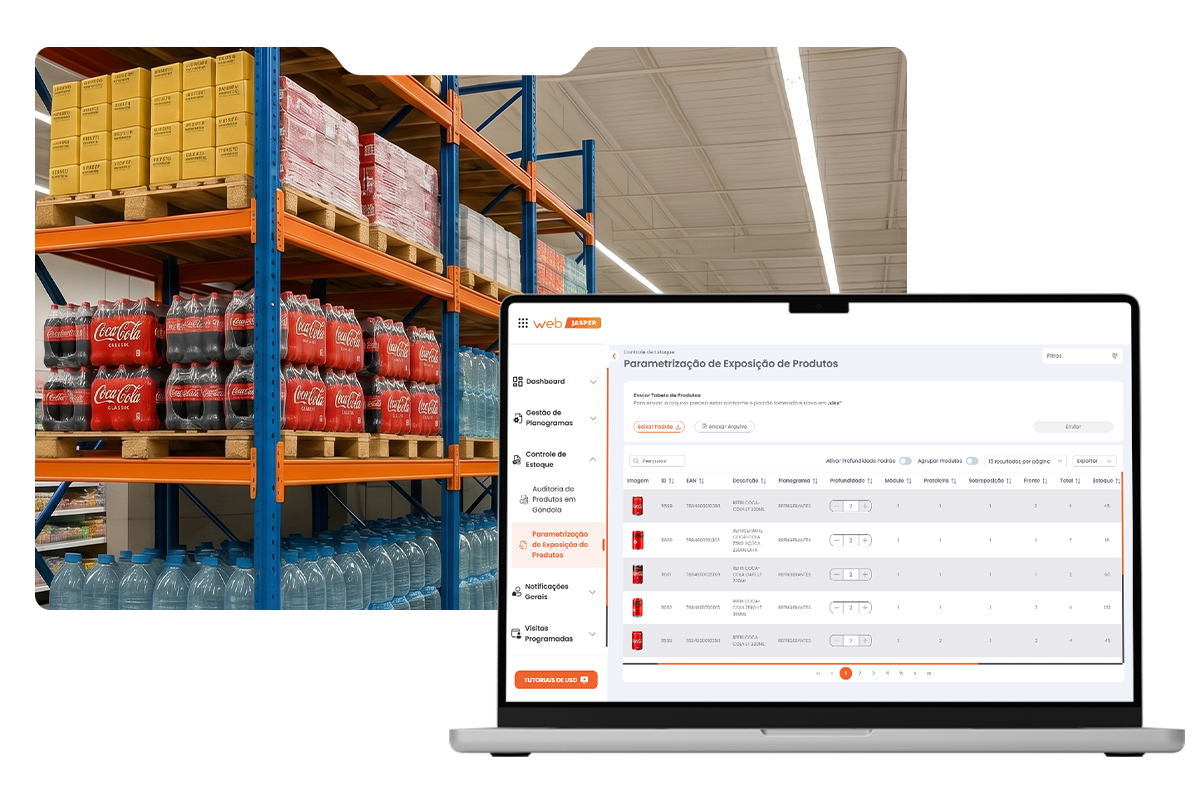 O planograma fala com o seu sistema de supply.