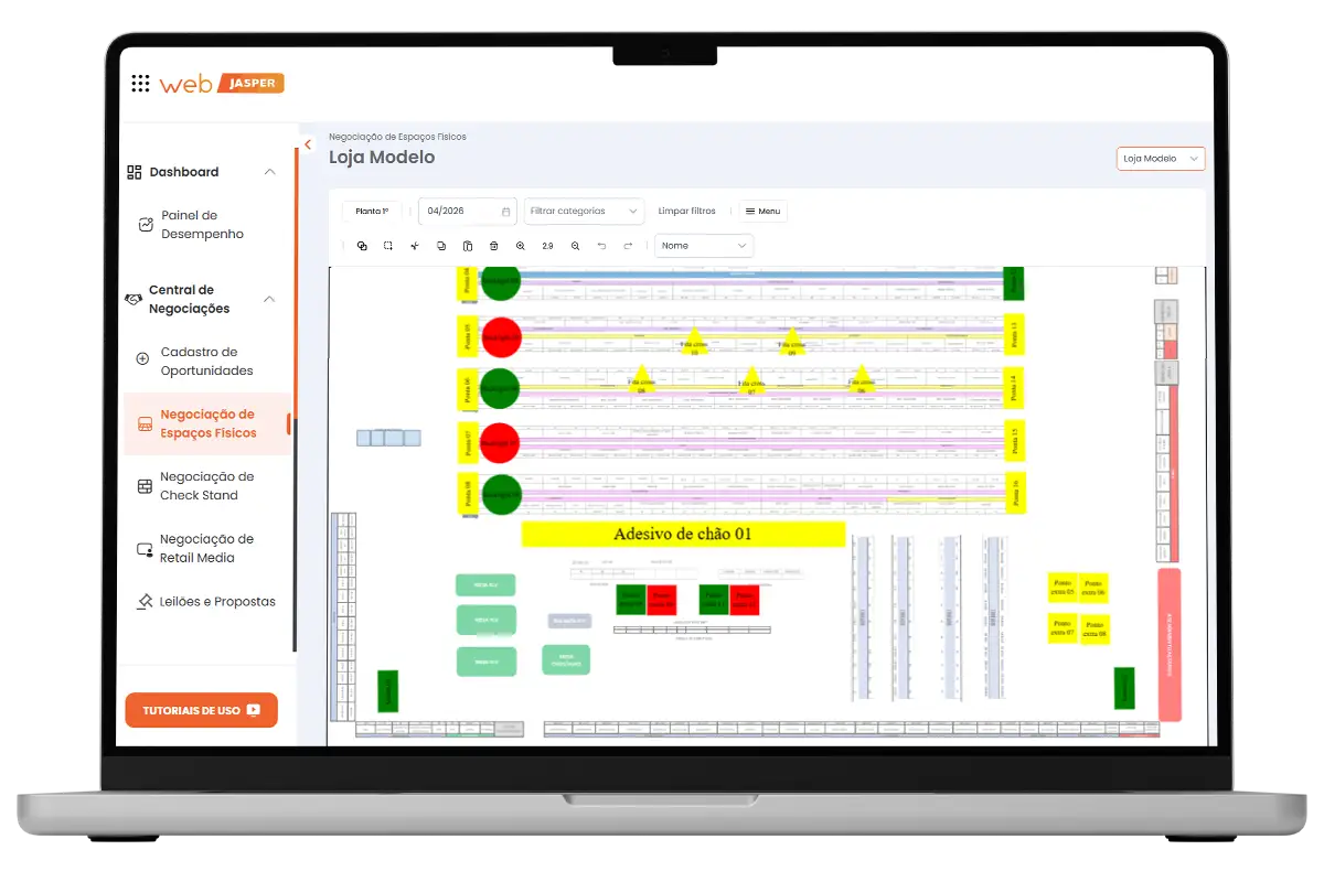 Dashboard de planta baixa do PDV